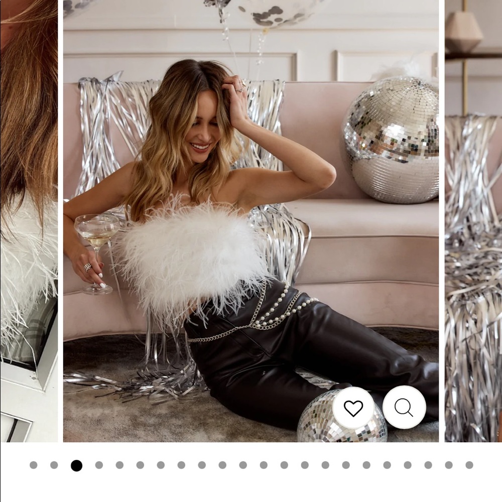 Cute white feather top perfect for a bachelorette!